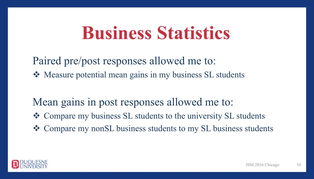business statistics