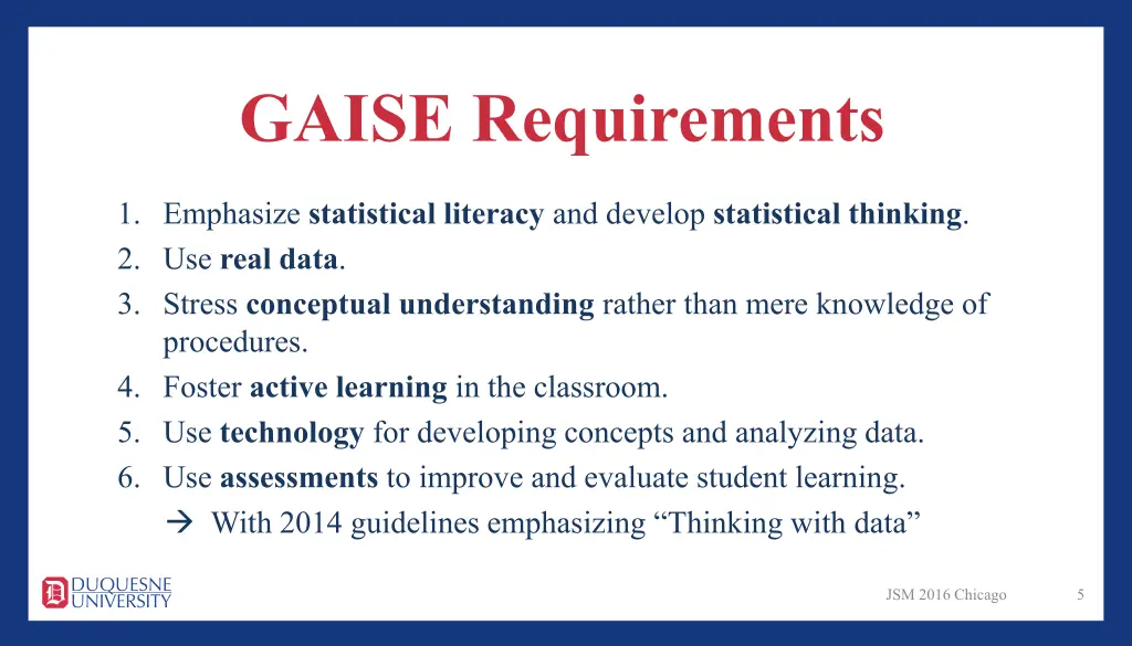 gaise requirements