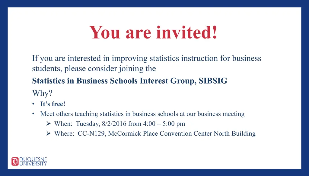 you are invited