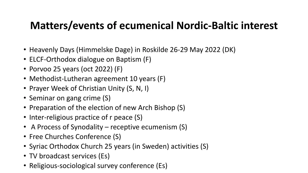 matters events of ecumenical nordic baltic