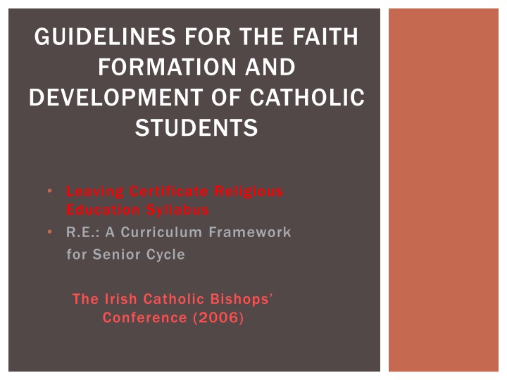 guidelines for the faith formation