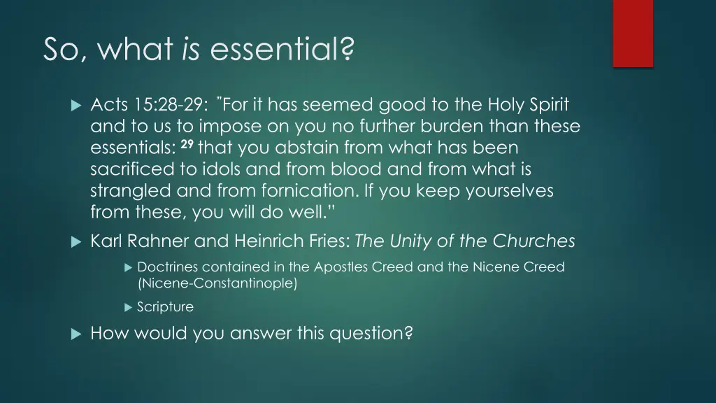 so what is essential