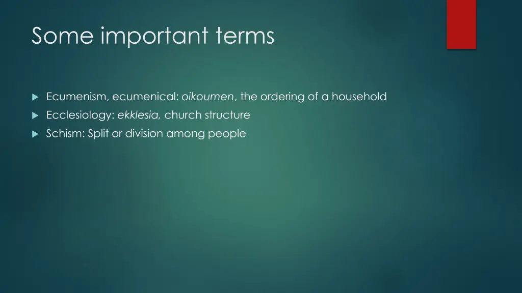 some important terms