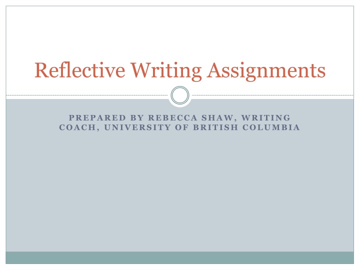reflective writing assignments