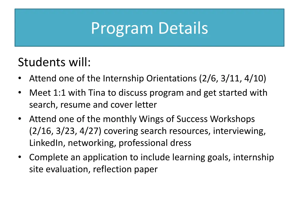 program details