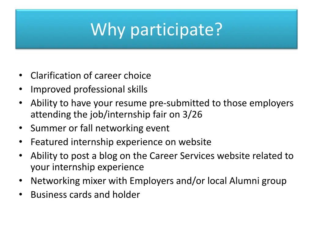 why participate