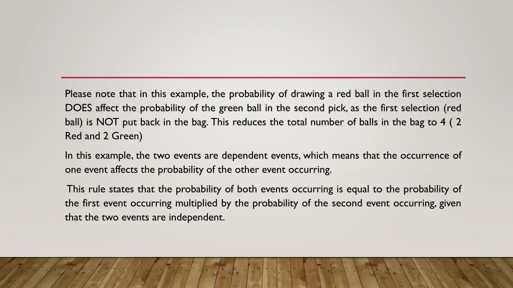 please note that in this example the probability 1
