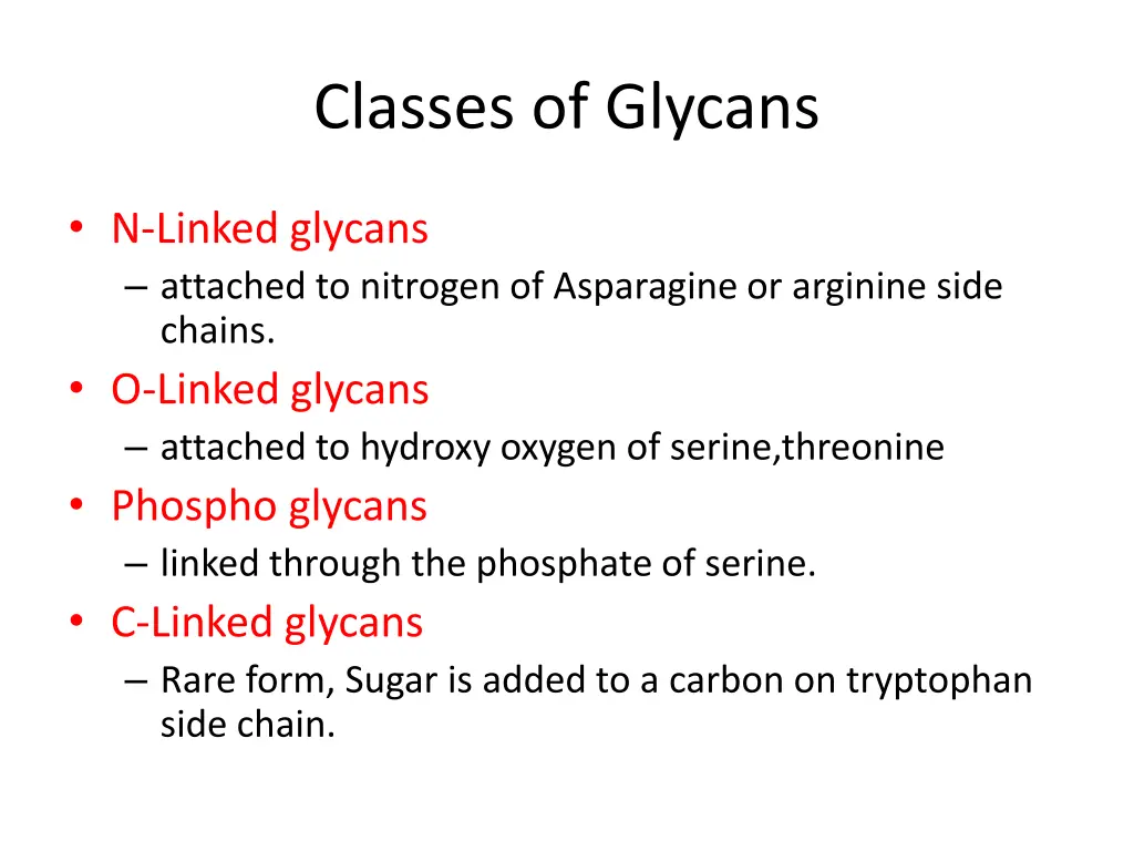 classes of glycans