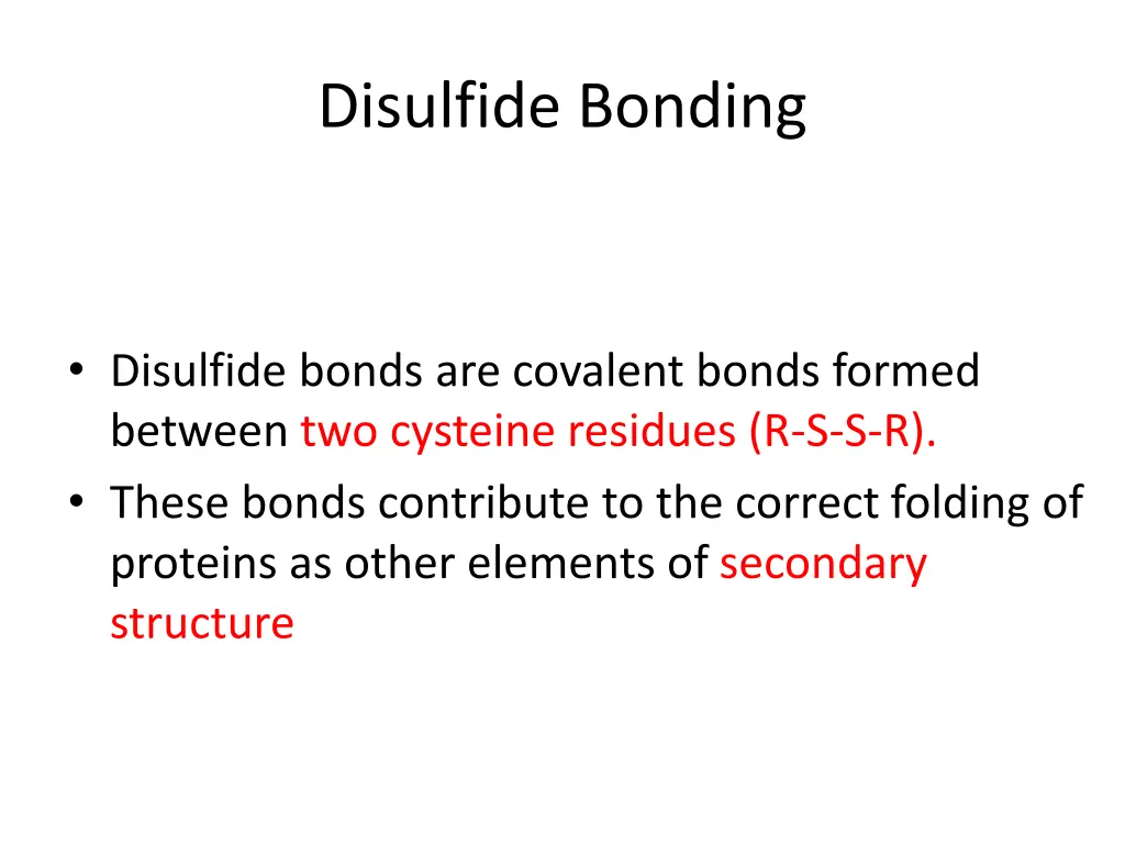 disulfide bonding
