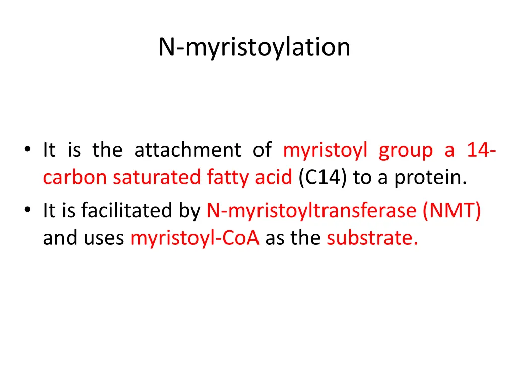 n myristoylation