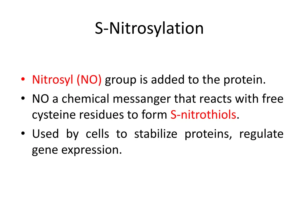 s nitrosylation