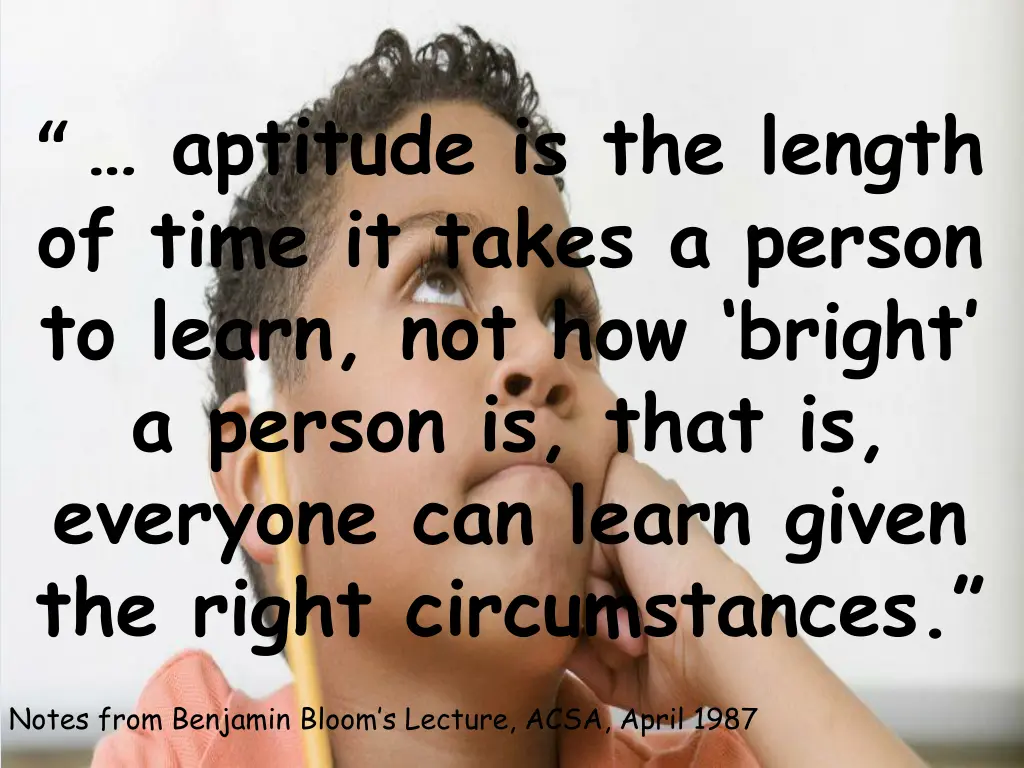 aptitude is the length of time it takes a person