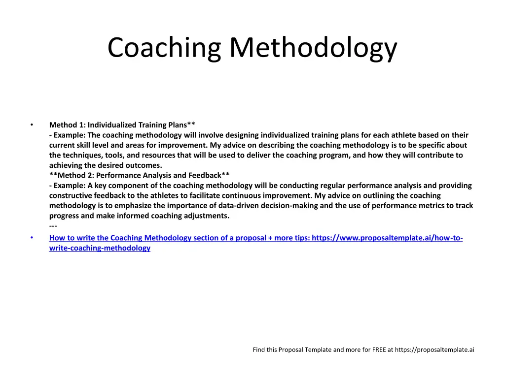 coaching methodology