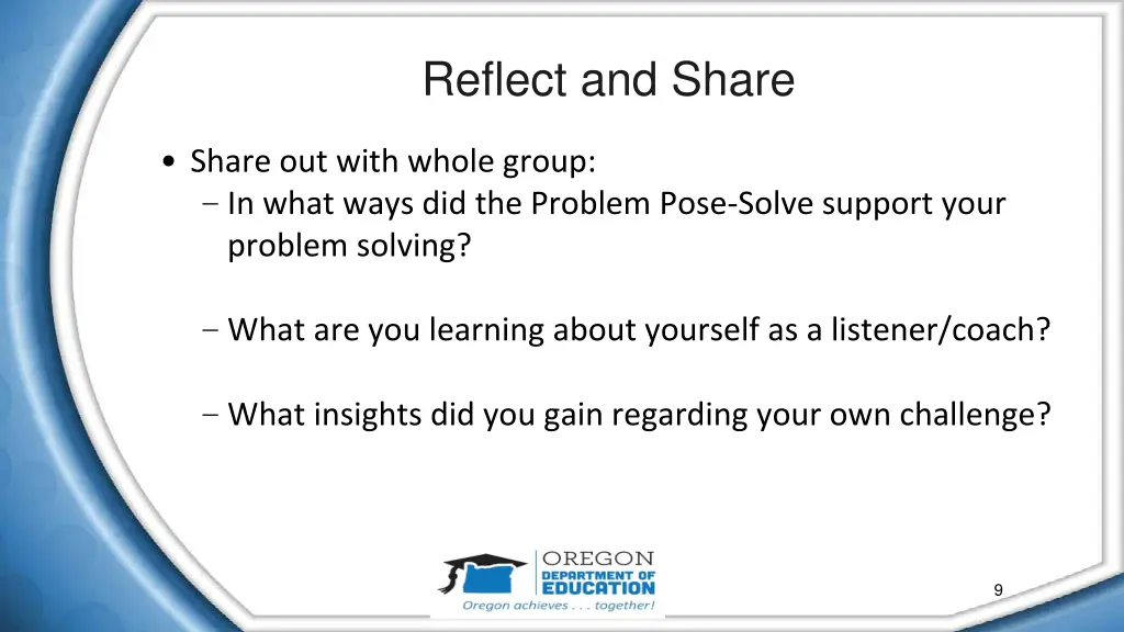 reflect and share