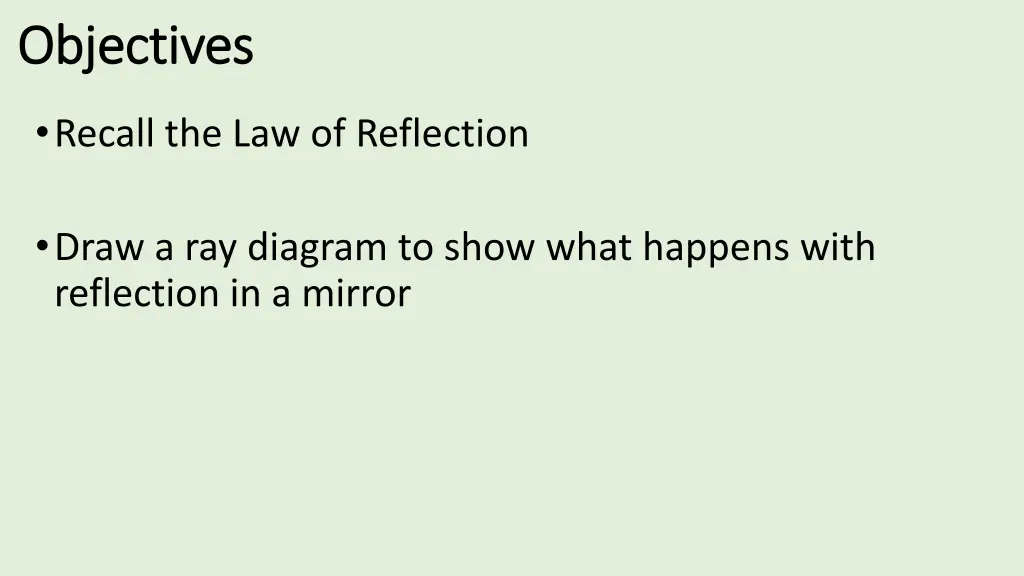 objectives objectives