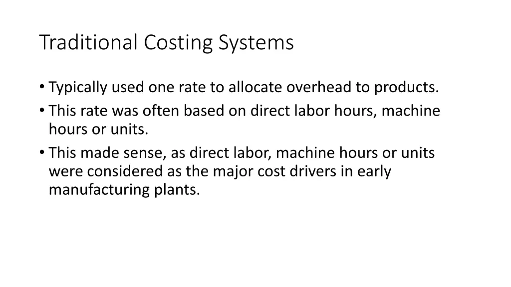 traditional costing systems 2