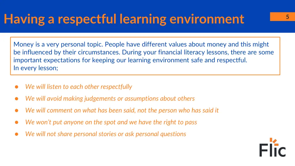 having a respectful learning environment