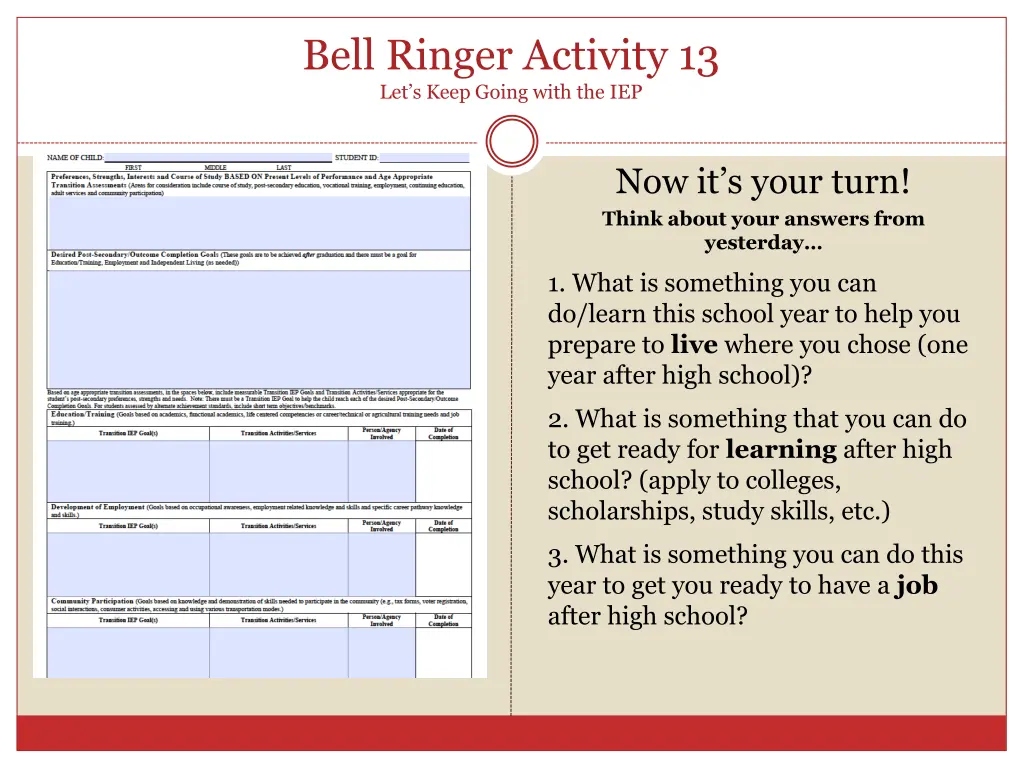 bell ringer activity 13 let s keep going with