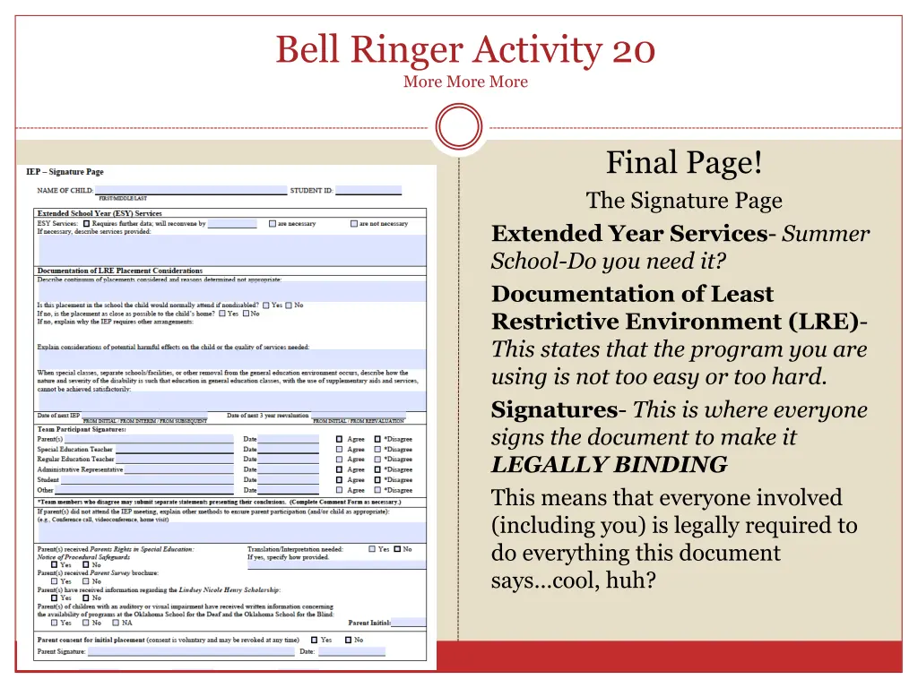 bell ringer activity 20 more more more