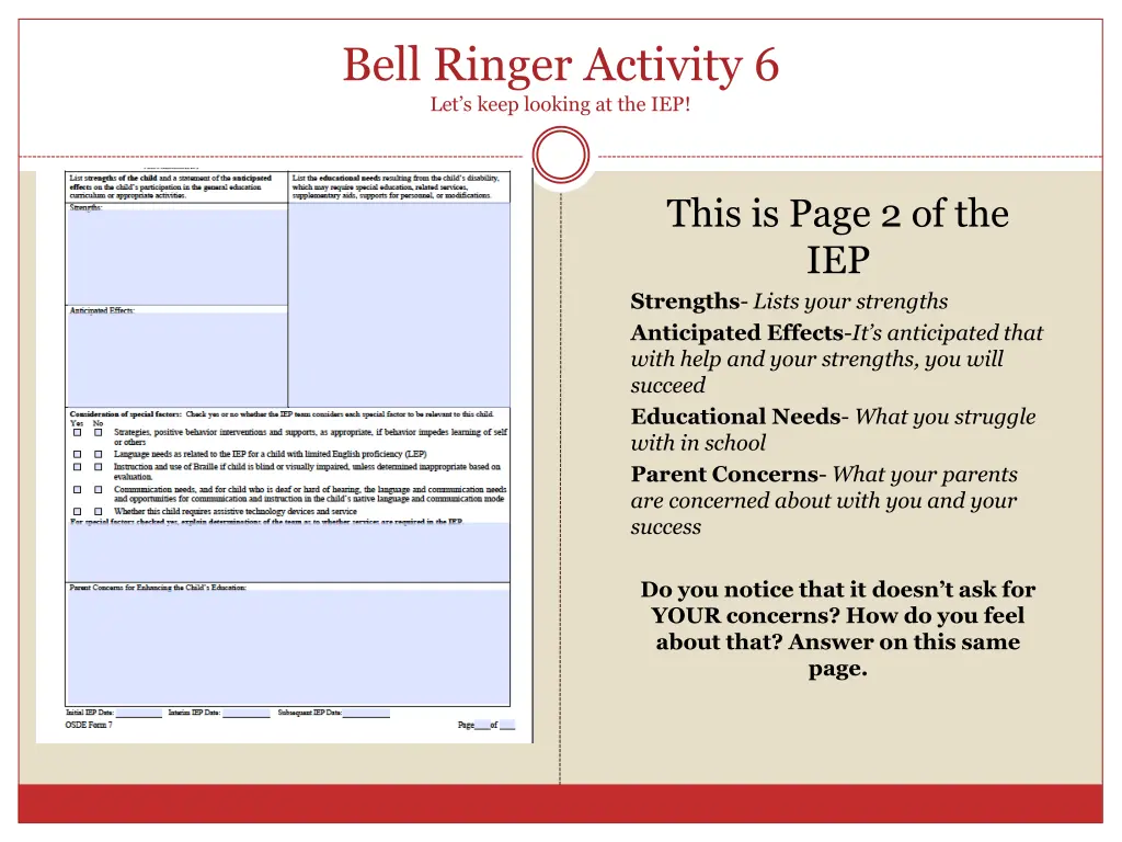 bell ringer activity 6 let s keep looking
