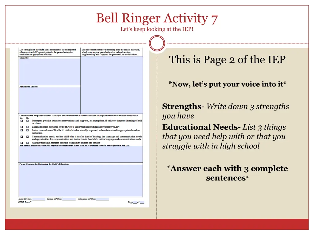 bell ringer activity 7 let s keep looking