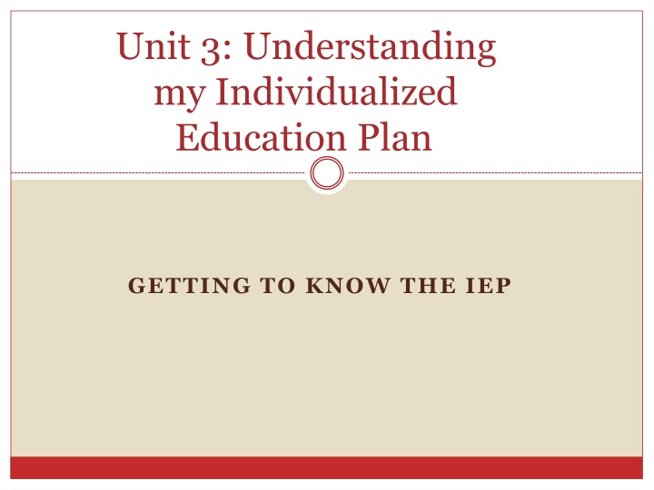 unit 3 understanding my individualized education
