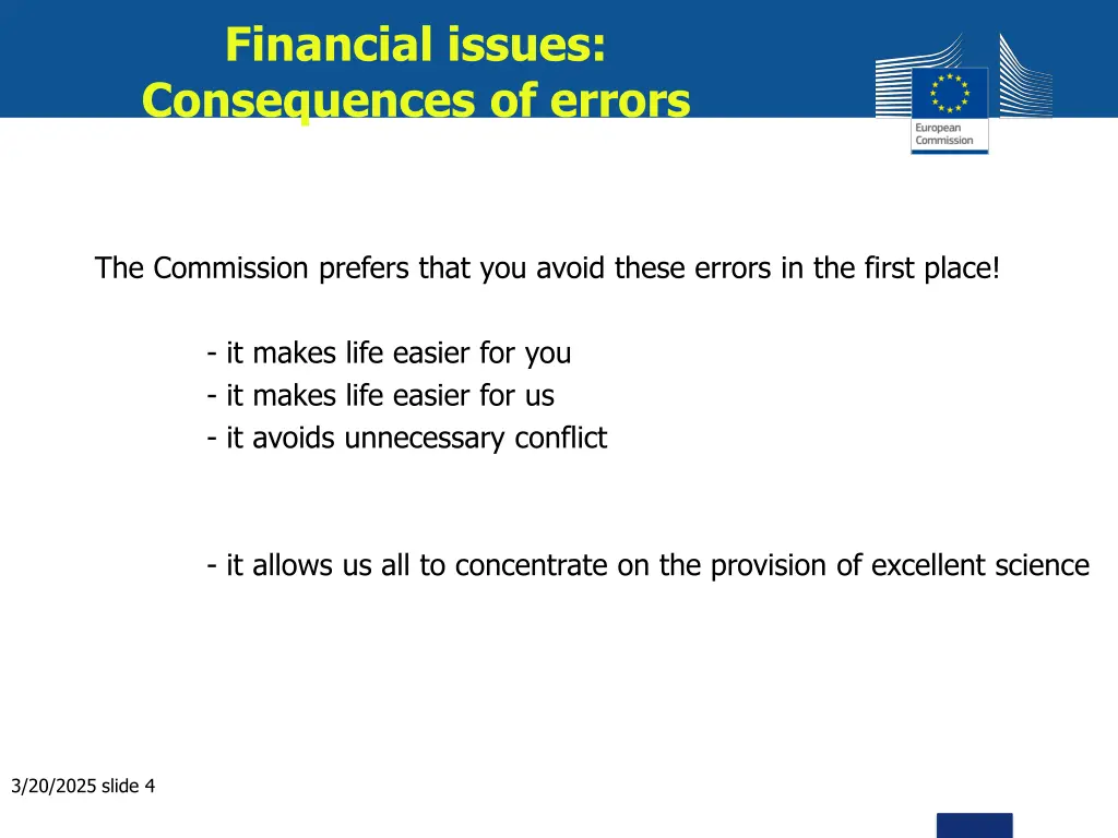 financial issues consequences of errors 1
