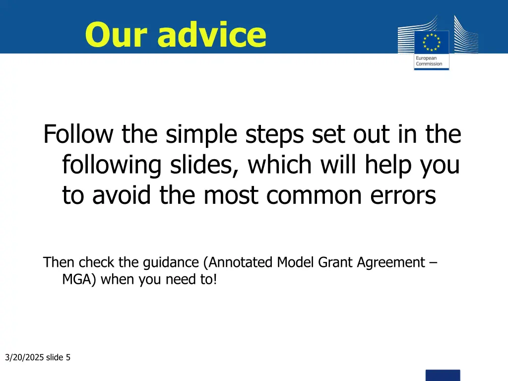 our advice