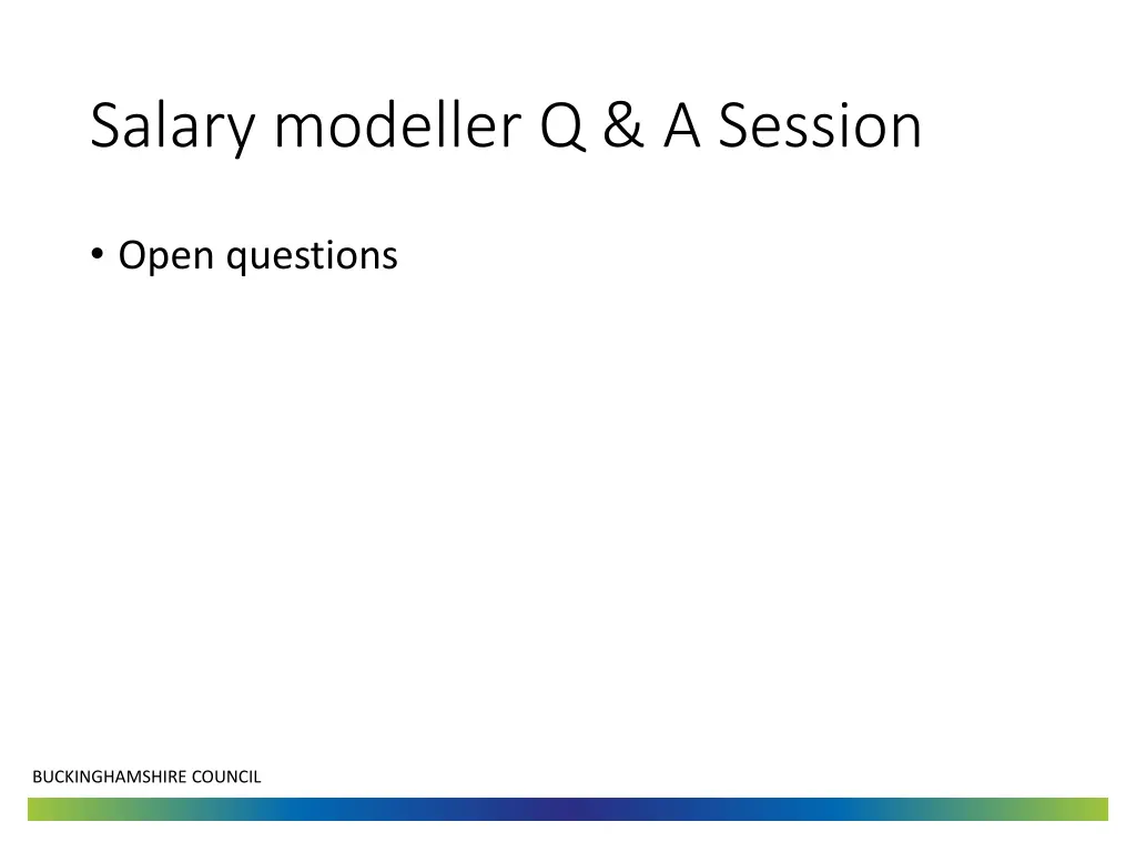salary modeller q a session