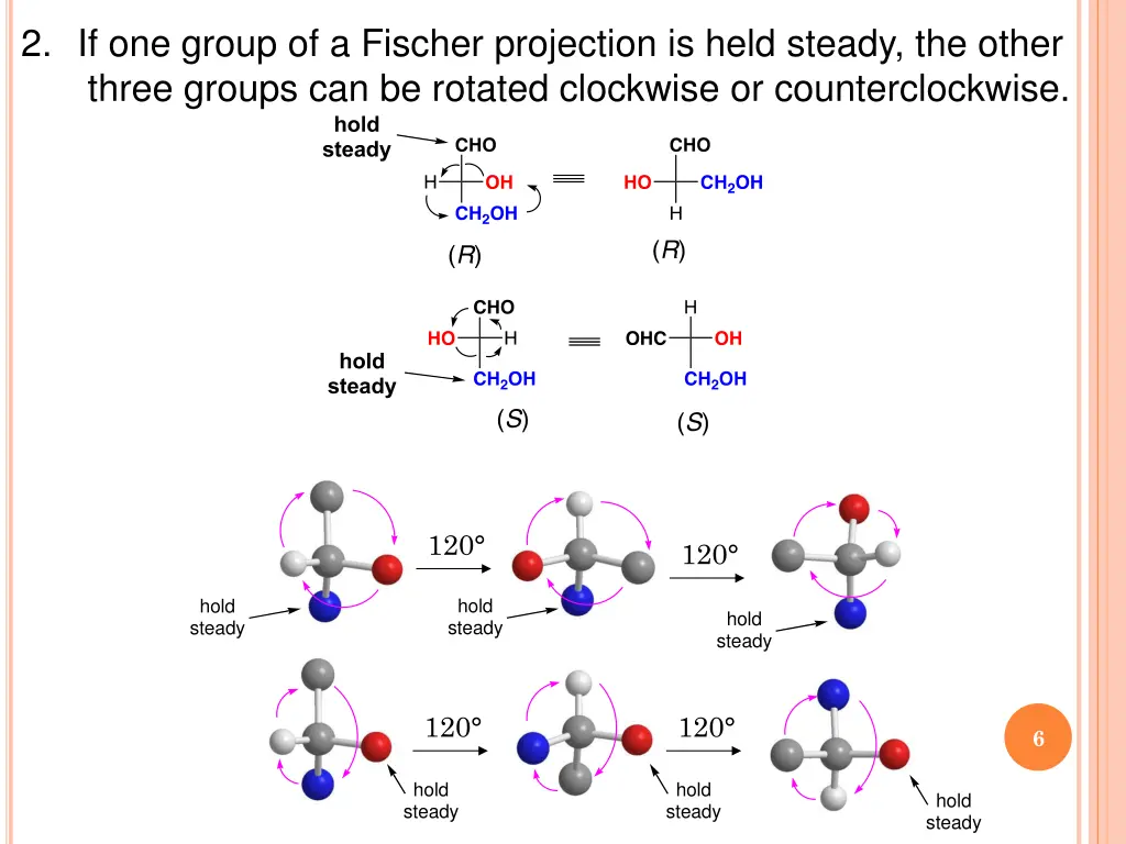 2 if one group of a fischer projection is held