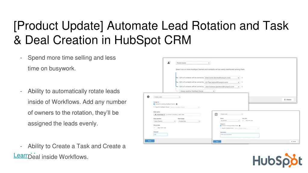 product update automate lead rotation and task