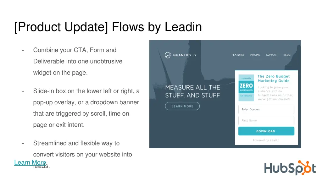 product update flows by leadin