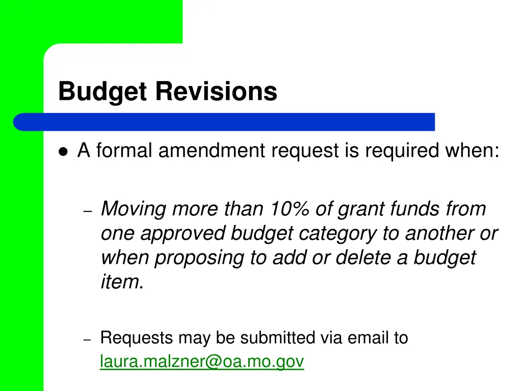 budget revisions