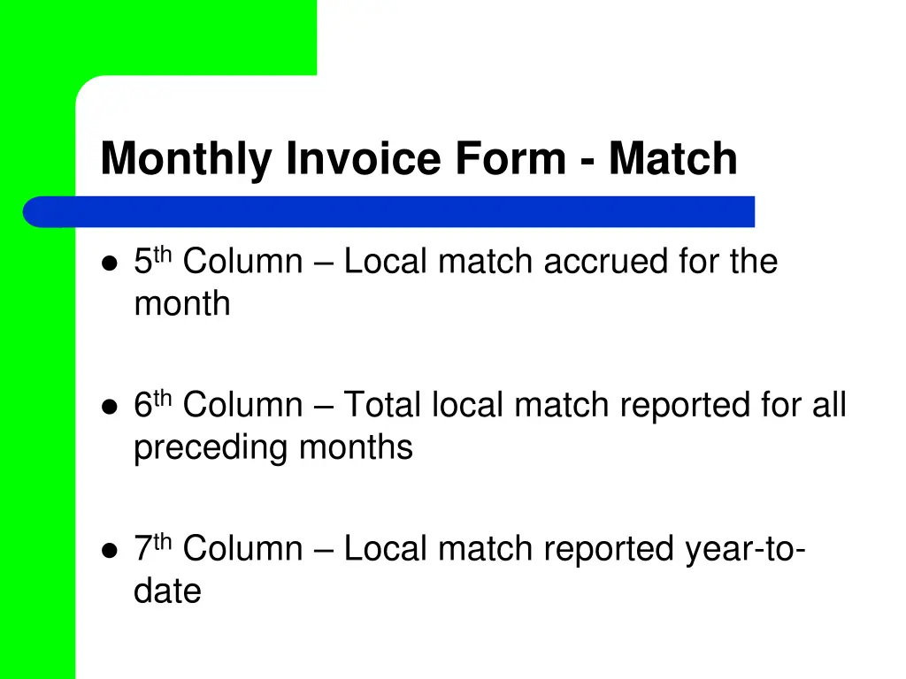 monthly invoice form match