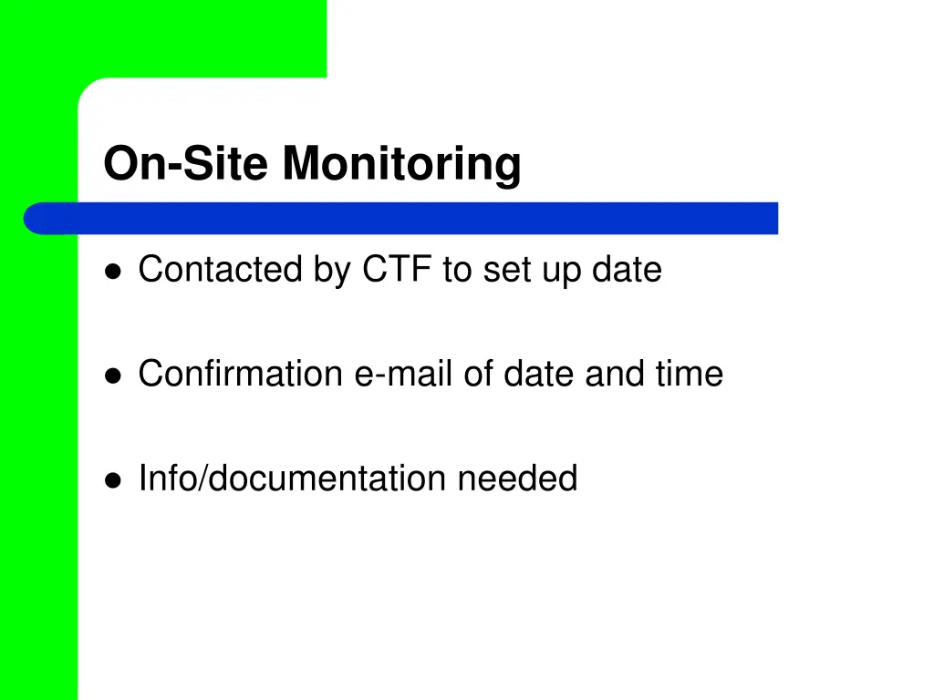on site monitoring