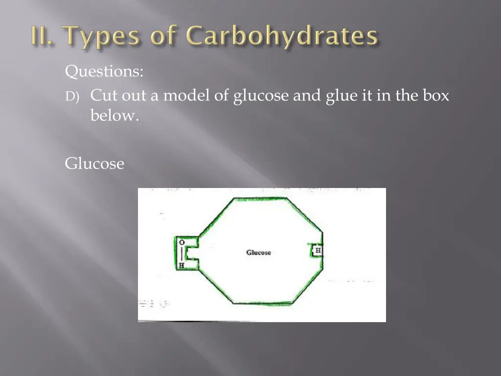 questions d cut out a model of glucose and glue