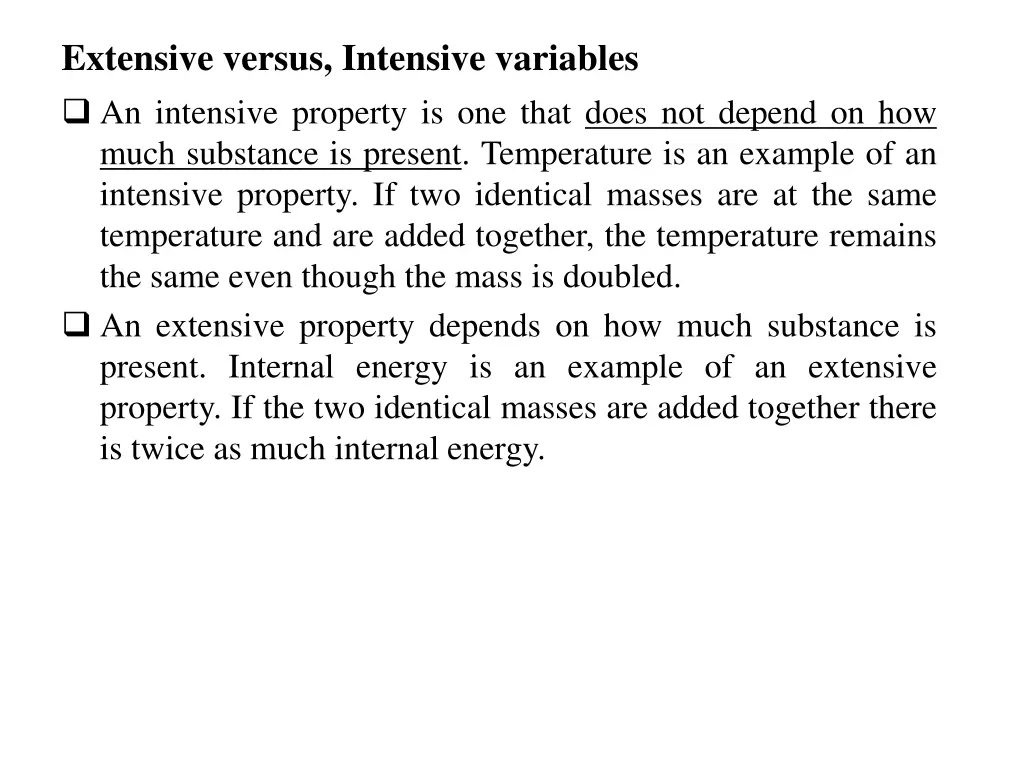 extensive versus intensive variables an intensive