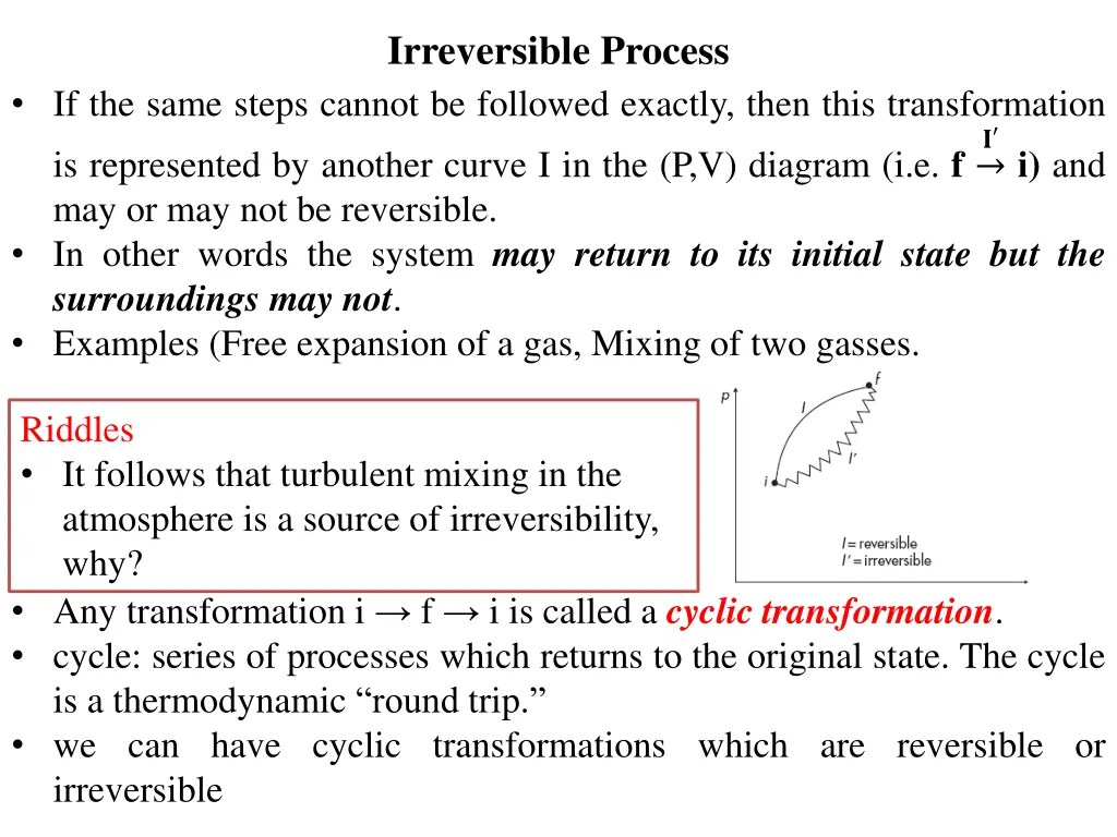 irreversible process