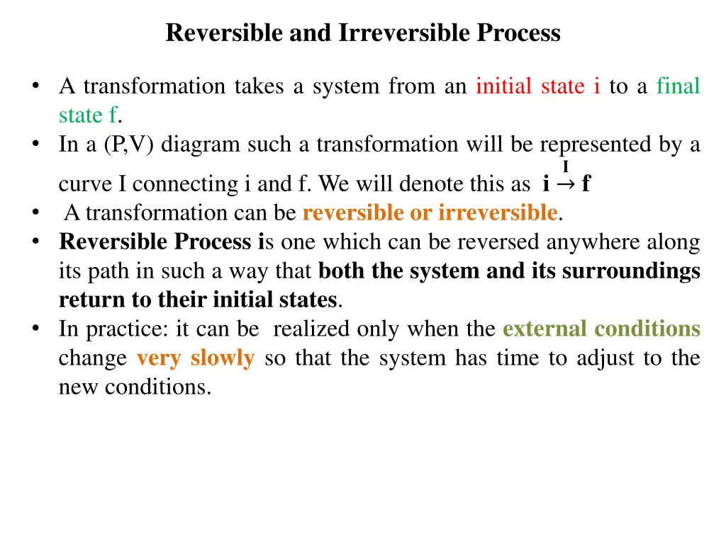 reversible and irreversible process