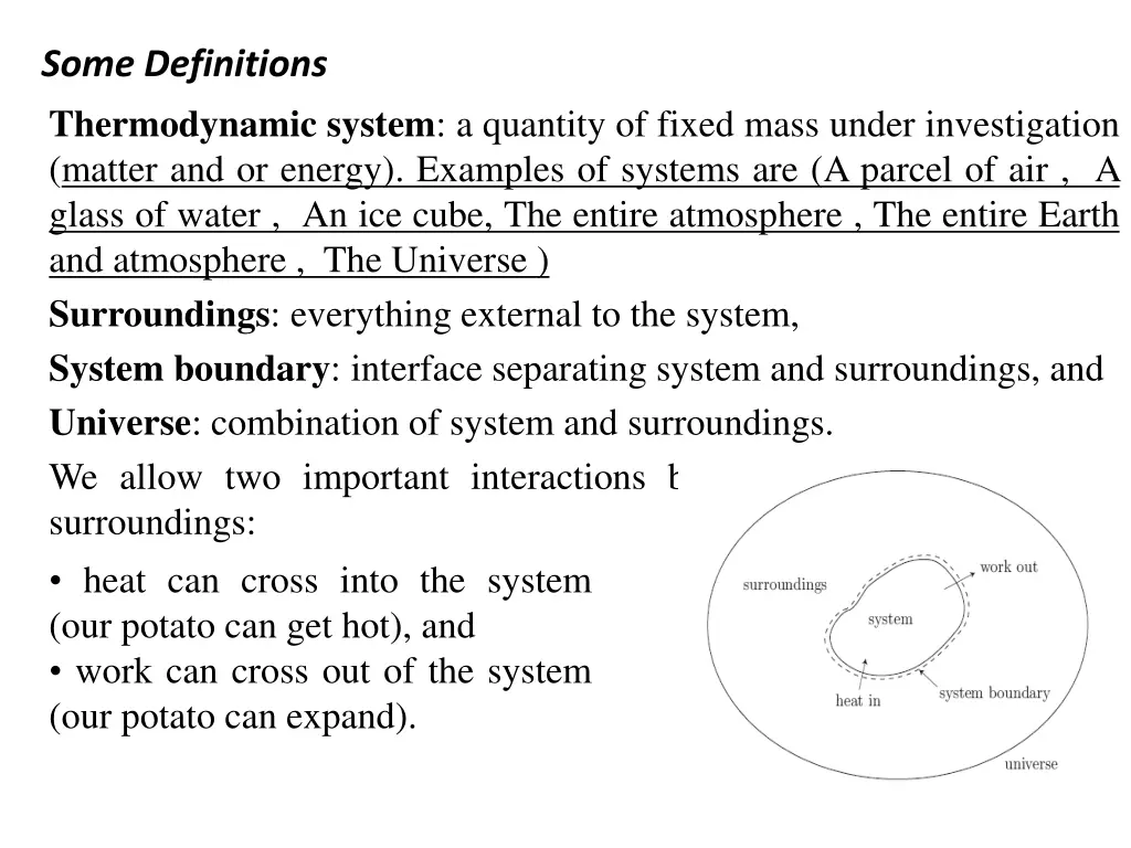 some definitions thermodynamic system a quantity
