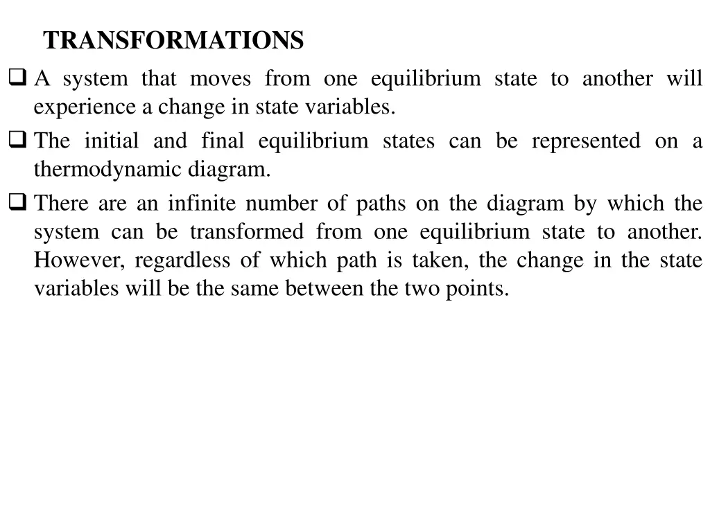 transformations a system that moves from