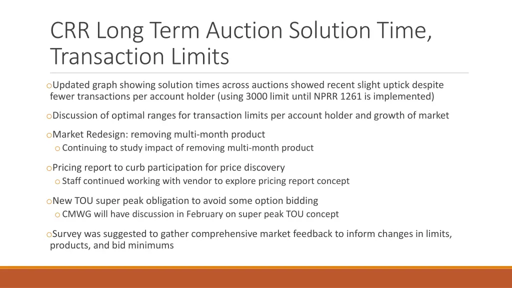 crr long term auction solution time transaction