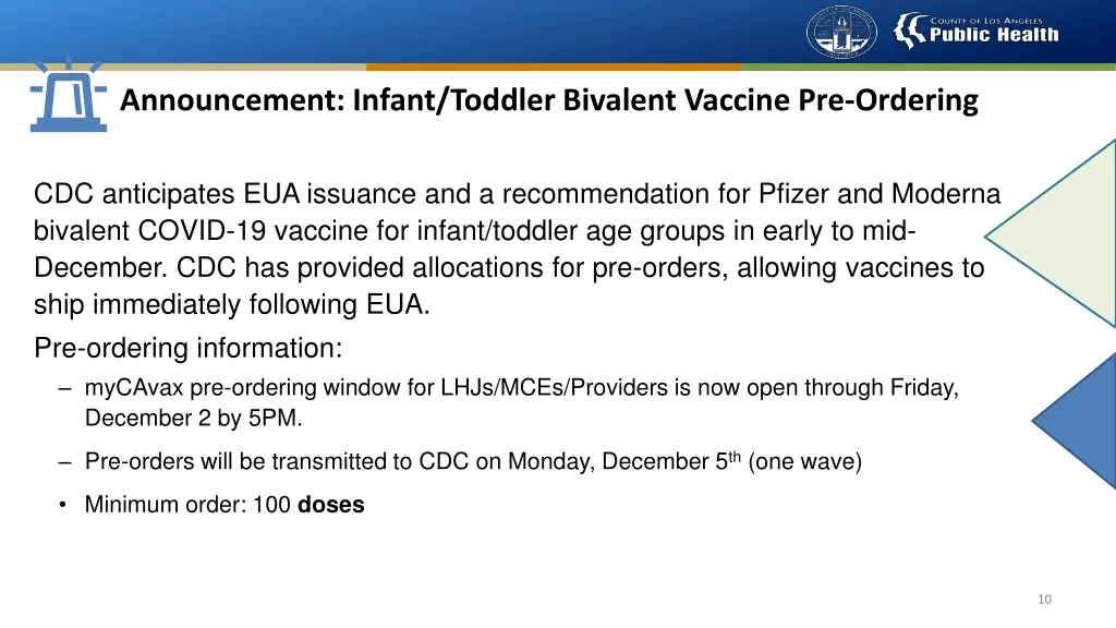 announcement infant toddler bivalent vaccine