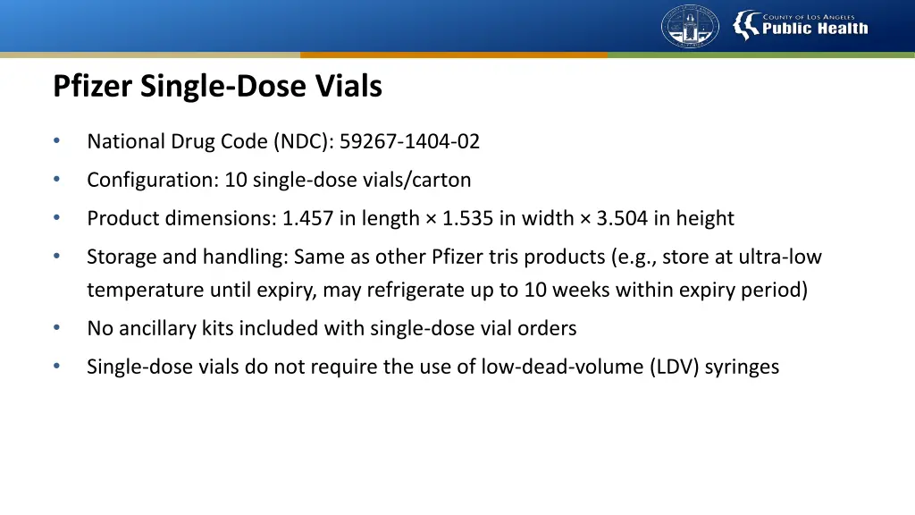pfizer single dose vials