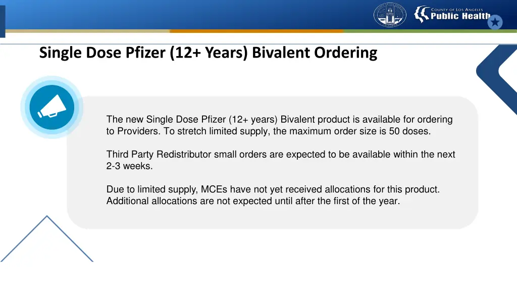 single dose pfizer 12 years bivalent ordering