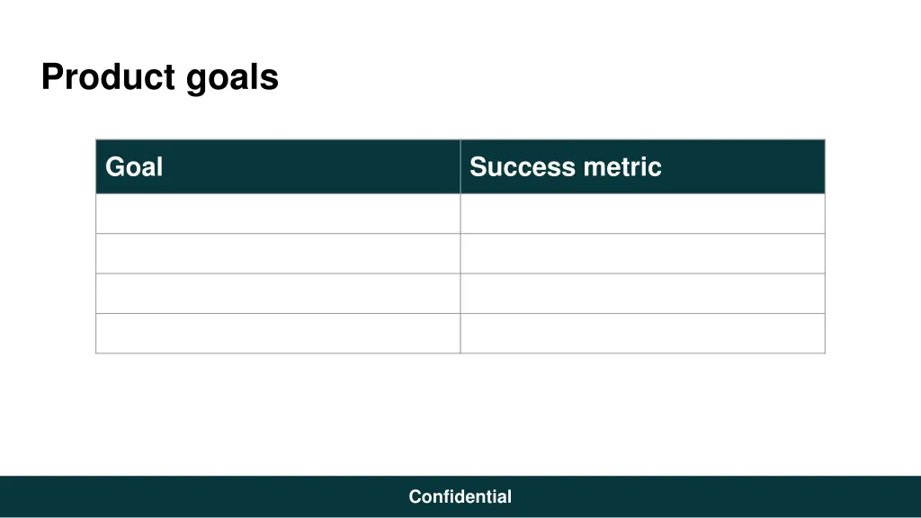 product goals