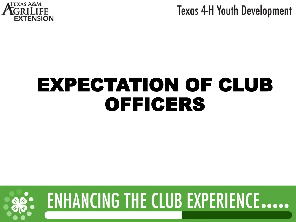 expectation of club expectation of club officers