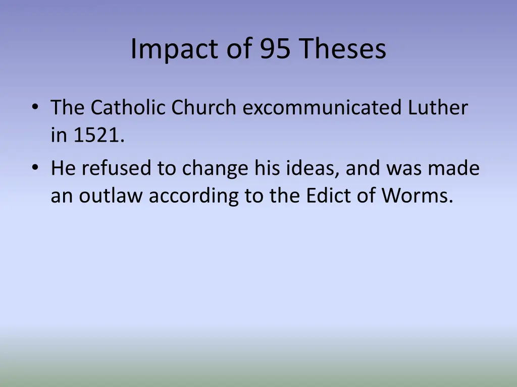 impact of 95 theses 1