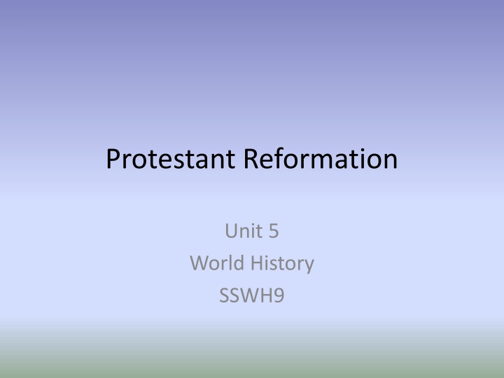 protestant reformation