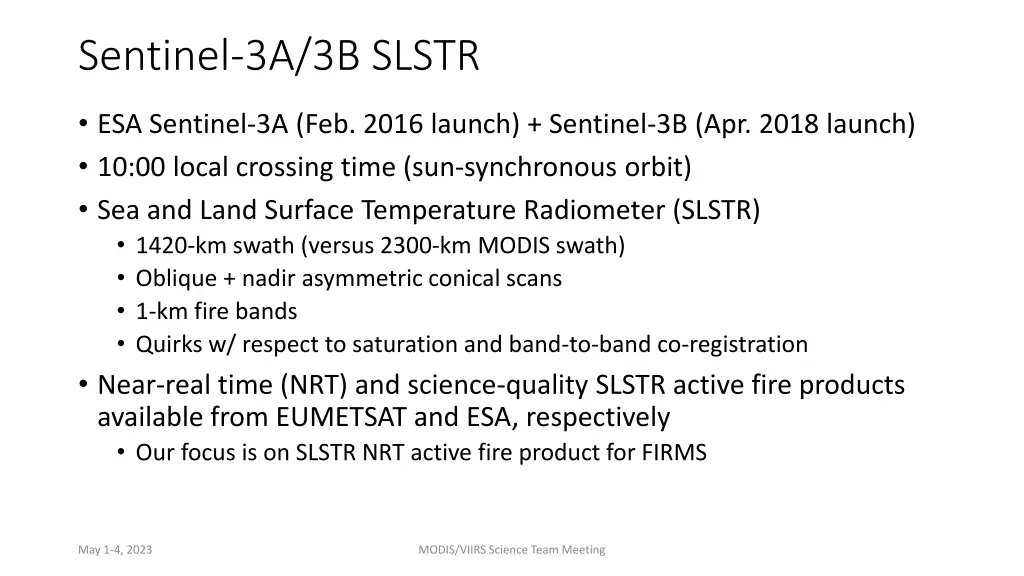sentinel 3a 3b slstr